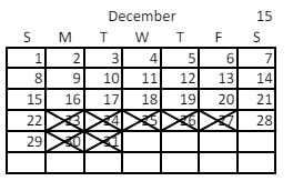 District School Academic Calendar for Horizonte Instr & Trn Ctr for December 2024
