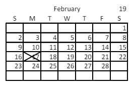 District School Academic Calendar for Horizonte Instr & Trn Ctr for February 2025