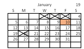 District School Academic Calendar for Horizonte Instr & Trn Ctr for January 2025