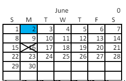 District School Academic Calendar for Horizonte Instr & Trn Ctr for June 2025