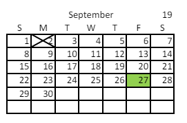 District School Academic Calendar for Horizonte Instr & Trn Ctr for September 2024