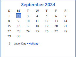 District School Academic Calendar for Lincoln Middle School for September 2024