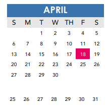 District School Academic Calendar for Irving Middle for April 2025