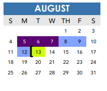 District School Academic Calendar for Schenck Elementary for August 2024