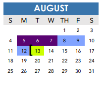 District School Academic Calendar for Maverick Elementary for August 2024