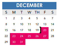 District School Academic Calendar for Lamar Elementary for December 2024