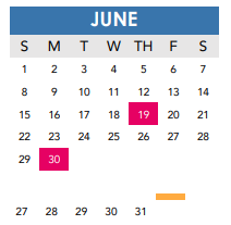 District School Academic Calendar for Schenck Elementary for June 2025