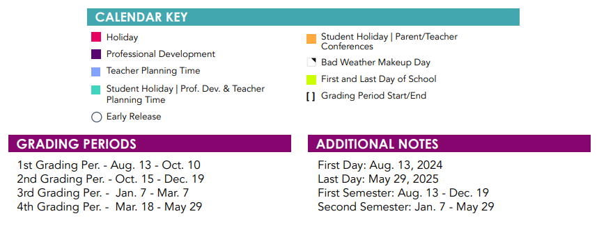 District School Academic Calendar Key for Schenck Elementary