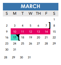 District School Academic Calendar for Wm B Travis Elementary for March 2025