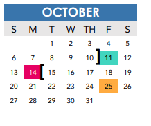 District School Academic Calendar for Dorothy C Pickett Academy for October 2024
