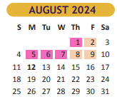 District School Academic Calendar for La Paloma Elementary for August 2024