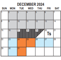 District School Academic Calendar for Oehl Elementary for December 2024