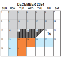 District School Academic Calendar for Cajon High School for December 2024