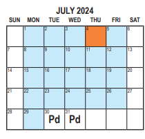 District School Academic Calendar for Urbita Elementary for July 2024