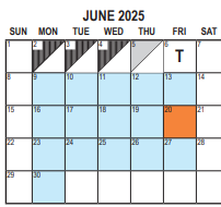 District School Academic Calendar for California Elementary for June 2025
