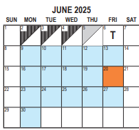 District School Academic Calendar for Parkside Elementary for June 2025