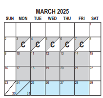 District School Academic Calendar for The Academy for March 2025