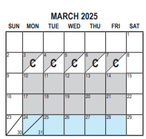 District School Academic Calendar for Middle College High for March 2025