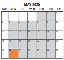 District School Academic Calendar for The Academy for May 2025