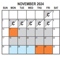 District School Academic Calendar for Shandin Hills Middle for November 2024