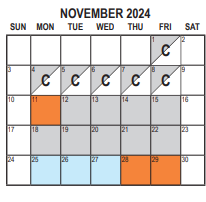 District School Academic Calendar for Cypress Elementary for November 2024