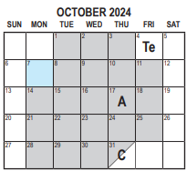 District School Academic Calendar for Cypress Elementary for October 2024
