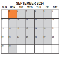 District School Academic Calendar for The Academy for September 2024