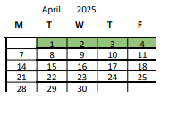 District School Academic Calendar for Drew Elementary for April 2025