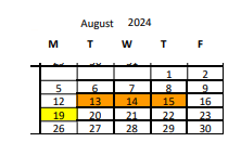 District School Academic Calendar for Stevenson Elementary for August 2024