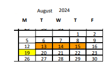 District School Academic Calendar for Downtown High School for August 2024