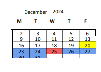 District School Academic Calendar for Dianne Feinstein Elementary for December 2024