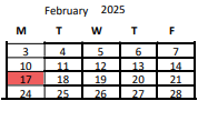 District School Academic Calendar for Carmichael Elementary for February 2025