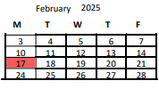 District School Academic Calendar for Swett Elementary School for February 2025