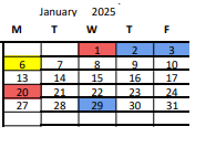 District School Academic Calendar for Independence High (ALTER.) for January 2025