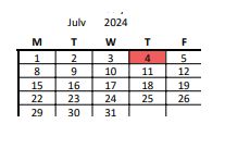 District School Academic Calendar for Hillcrest Elementary for July 2024