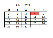 District School Academic Calendar for Drew Elementary for July 2024