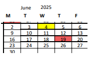 District School Academic Calendar for Cleveland Elementary for June 2025