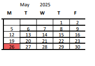District School Academic Calendar for Drew Elementary for May 2025