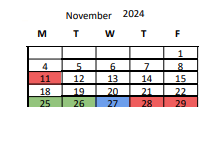 District School Academic Calendar for Tenderloin Community for November 2024