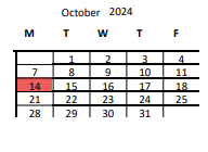 District School Academic Calendar for Drew Elementary for October 2024