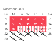 District School Academic Calendar for Pioneer Plus (CONT.) for December 2024