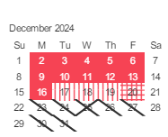 District School Academic Calendar for Hammer Elementary for December 2024