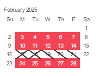 District School Academic Calendar for Allen Elementary for February 2025