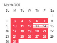 District School Academic Calendar for Allen Elementary for March 2025