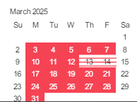 District School Academic Calendar for Liberty High (alternative) for March 2025