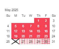 District School Academic Calendar for Willow Glen Plus (CONT.) for May 2025