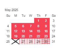 District School Academic Calendar for Bachrodt (walter L.) Elementar for May 2025