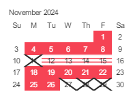 District School Academic Calendar for Almaden Elementary for November 2024