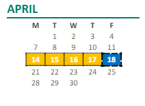 District School Academic Calendar for Bella Vista High for April 2025