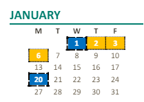 District School Academic Calendar for Ottomon Way Elementary for January 2025
